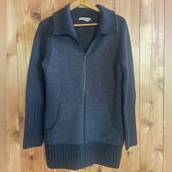 Smartwool Jackets & Blazers - Smartwool charcoal gray wide collar Sz M 100% merino wool